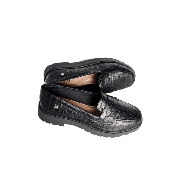 Mocassim Croco Preto Ref. 0999.09931