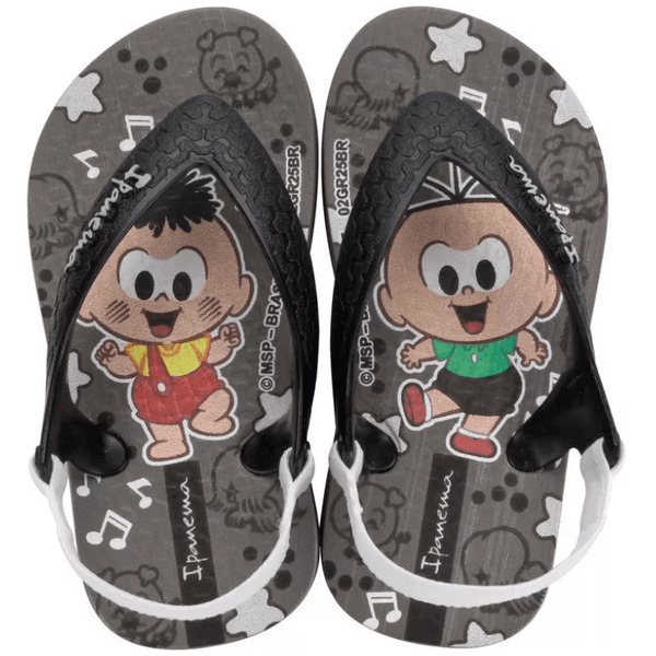 Chinelo Infantil Baby Turma Da Mônica Ipanema - Cinza/Preto