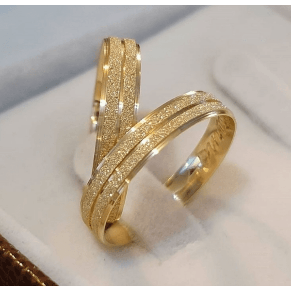 Par De Alianças em Moeda Antiga Revestida em Prata 950