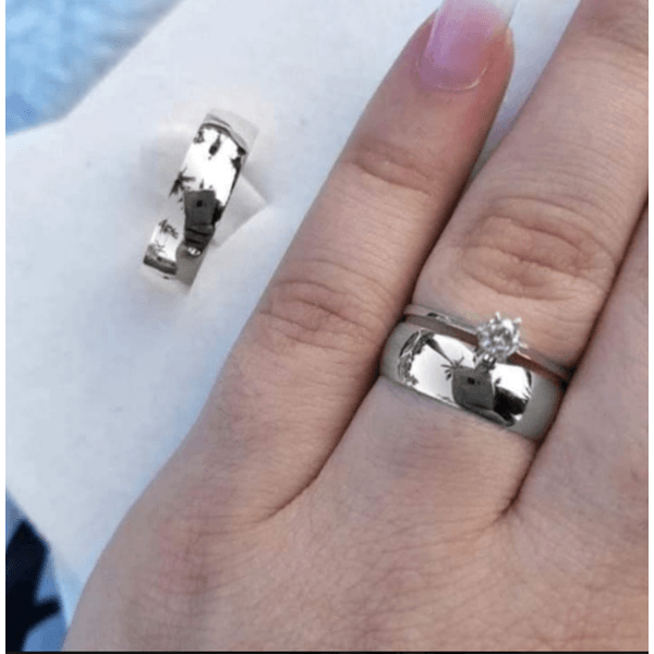 Par De Alianças Em Prata 950 + Anel Solitároa