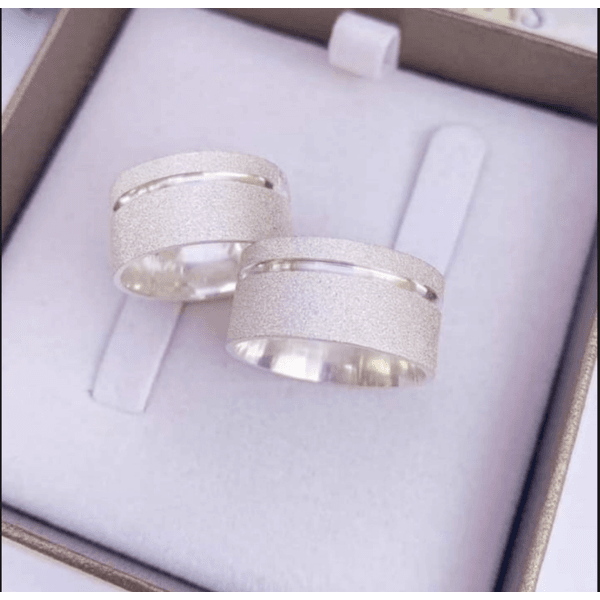 Par De Alianças Em Prata 950