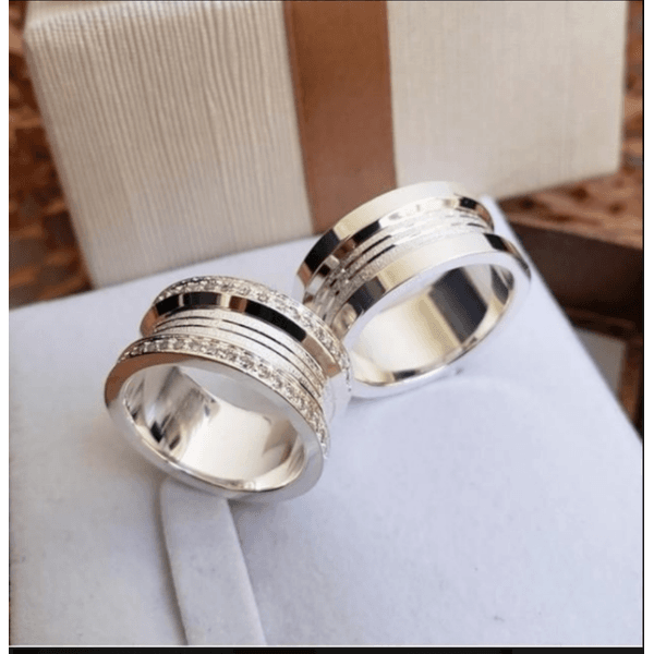 Par De Alianças Em Prata 950