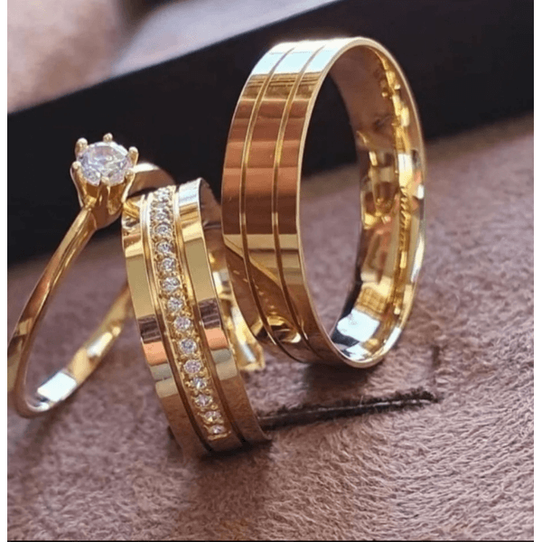 Par de Alianças em ouro 18K 
