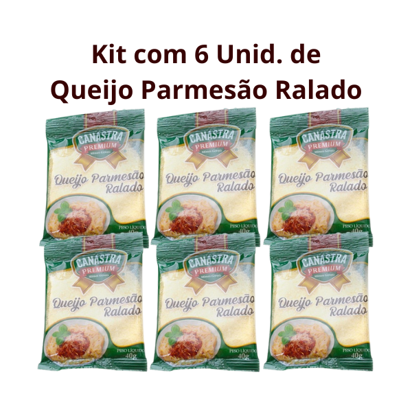 Kit com 6 Unidades de Queijo Parmesão Ralado 40g Canastra Premium - Reserva da Canastra