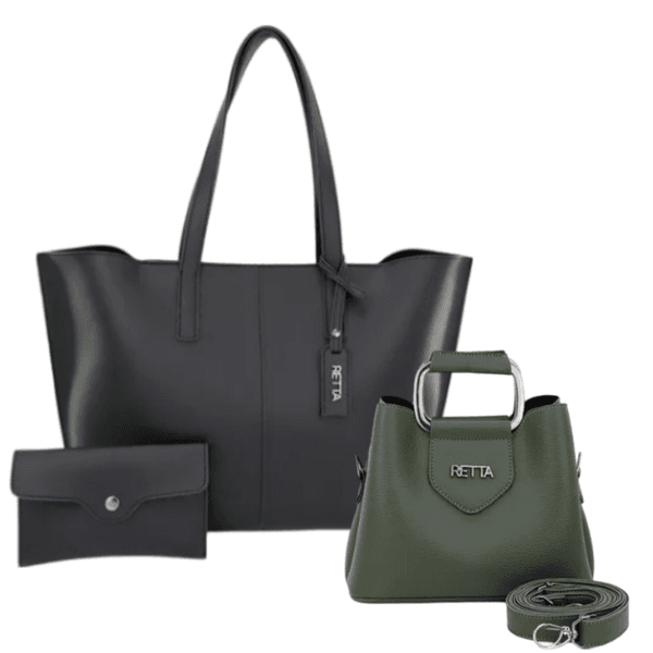 Kit Yasmin Preta + Chloe Verde Militar