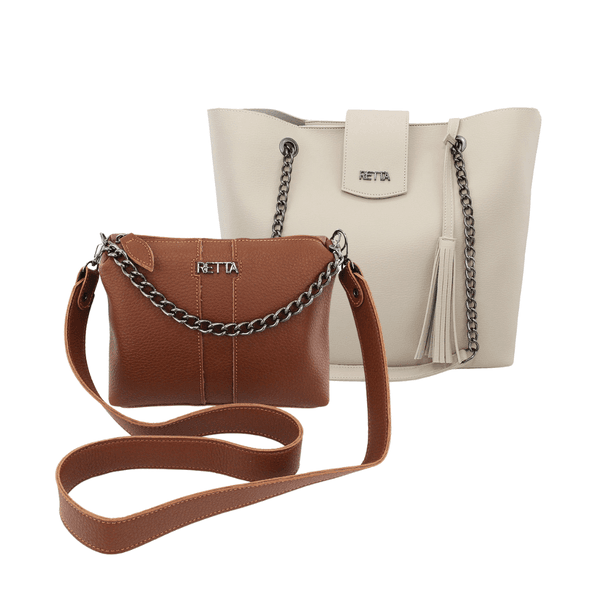 Kit Saco Marfim + Kiara Caramelo