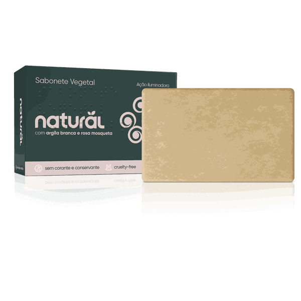 Sabonete Natural Argila Branca e Rosa Mosqueta 95g