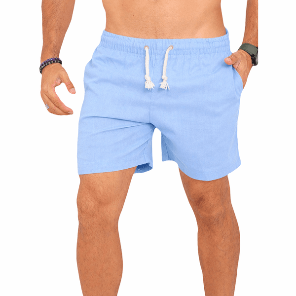 Short Linho Azul Bebe- Modelo Novo