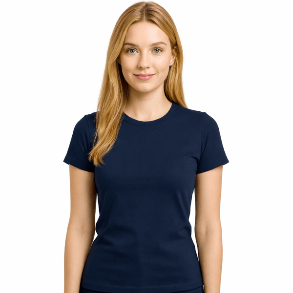 Camiseta Baby Look Azul Marinho
