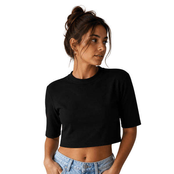 Cropped Oversized Feminino Preto