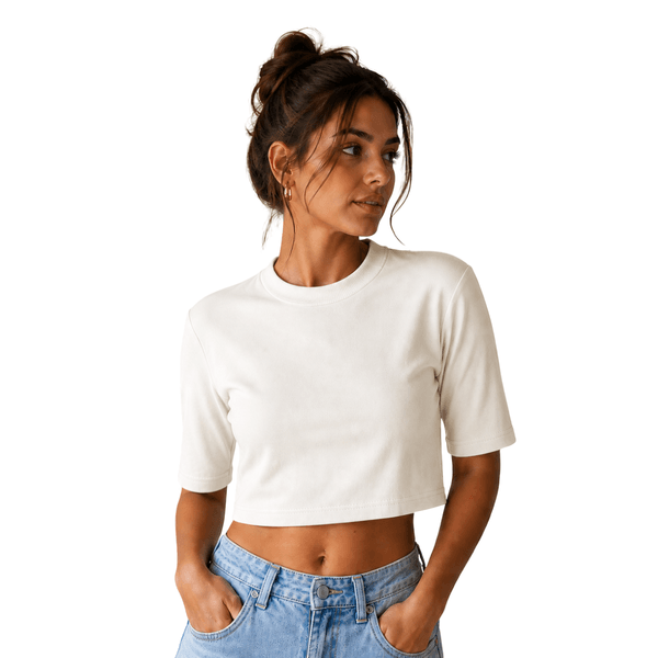 Cropped Oversized Feminino Off White