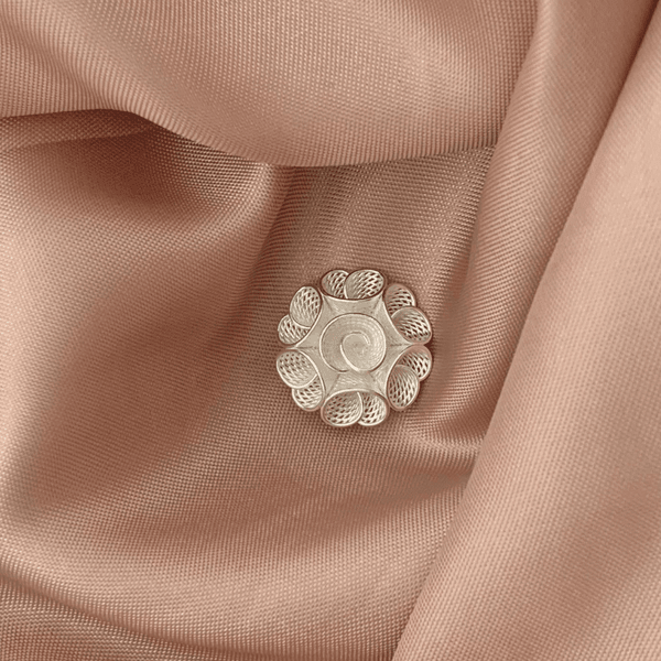 Pingente Flor Rendado Coraçoes Prata 925