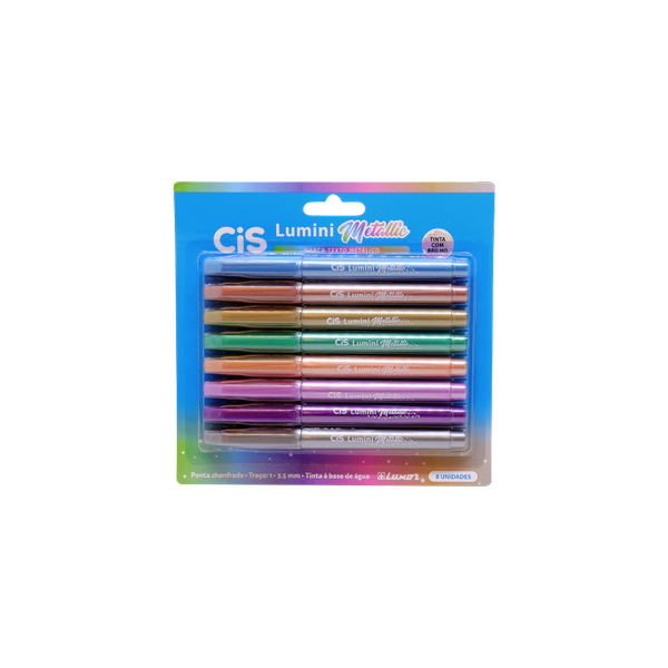 ESTOJO C/8 CORES CIS LUMINI METALLIC