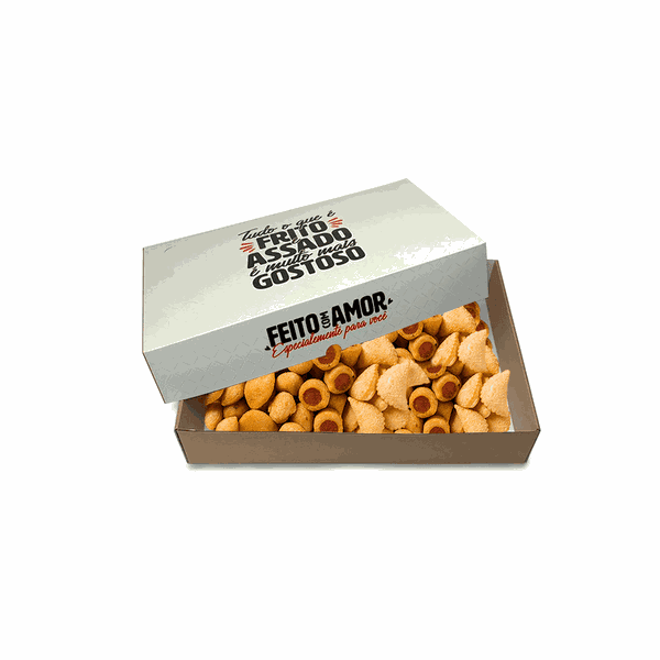 EMBALAGEM CAIXA PARA SALGADOS MEDIA RED GOURMET - 10 Unidades