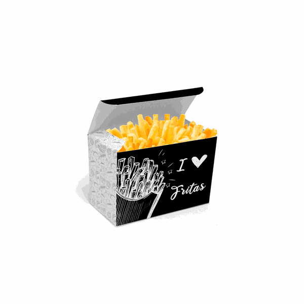 CAIXA PARA BATATA FRITA DELIVERY BLACK GOURMET - 5... - SACO & SACOLA