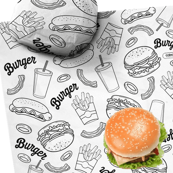 PAPEL ACOPLADO PARA LANCHE FAST FOOD 30x38cm - 500... - SACO & SACOLA