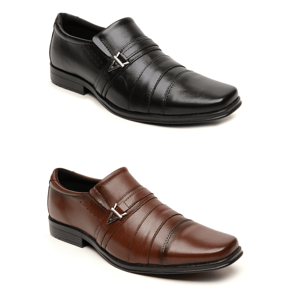 Combo Sândalo 2 Pares Plaza Elastico Preto/Tabaco