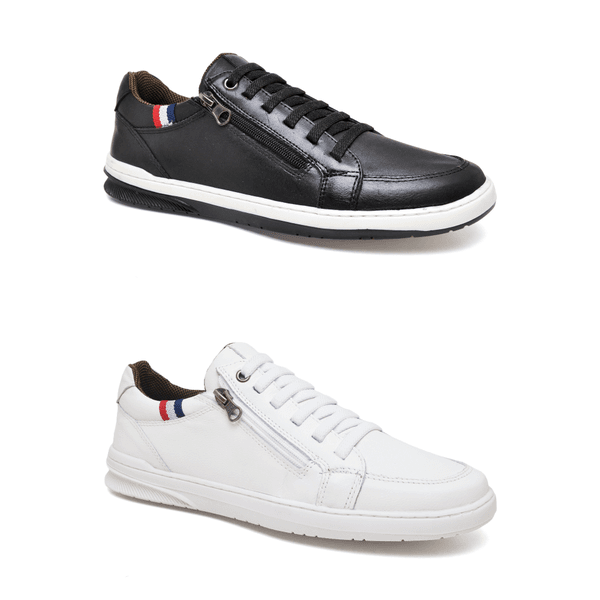 Combo 2 Sapatênis Adam Preto/Off white