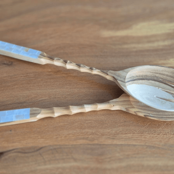 Kit Colher e Garfo Teca e Madrepérola 