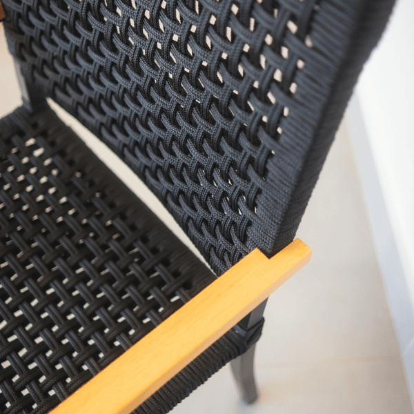 Cadeira Lapa com braço em corda náutica