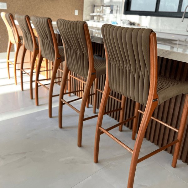 Banqueta Lauris em tricô náutico