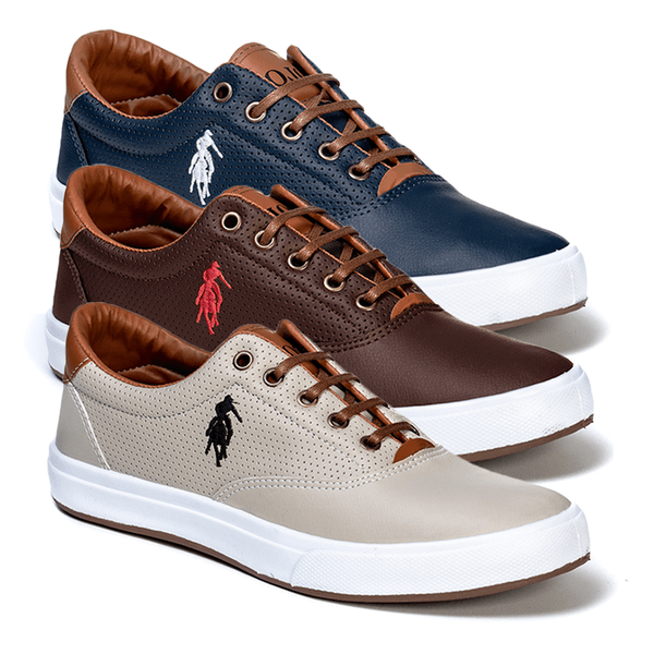 Combo 3 Pares Polo Open Masculino