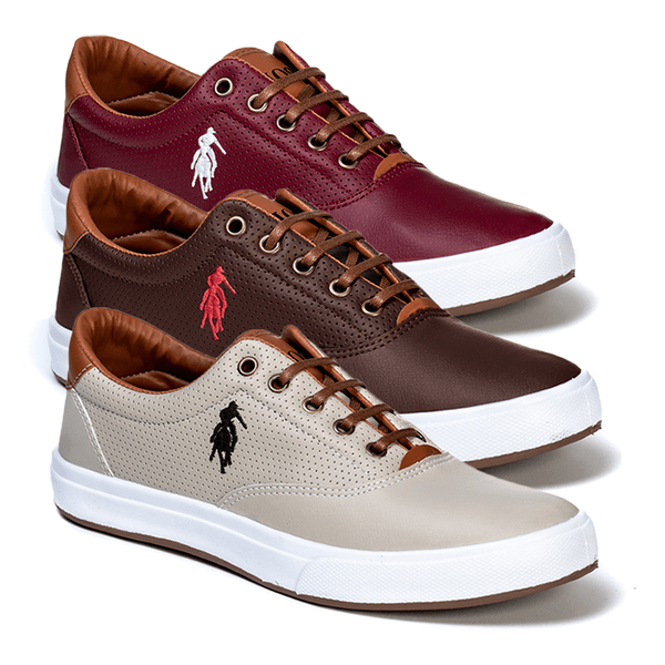 Combo 3 Pares Polo Open Masculino