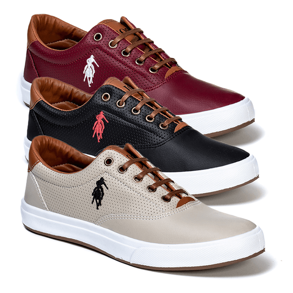 Combo 3 Pares Polo Open Masculino