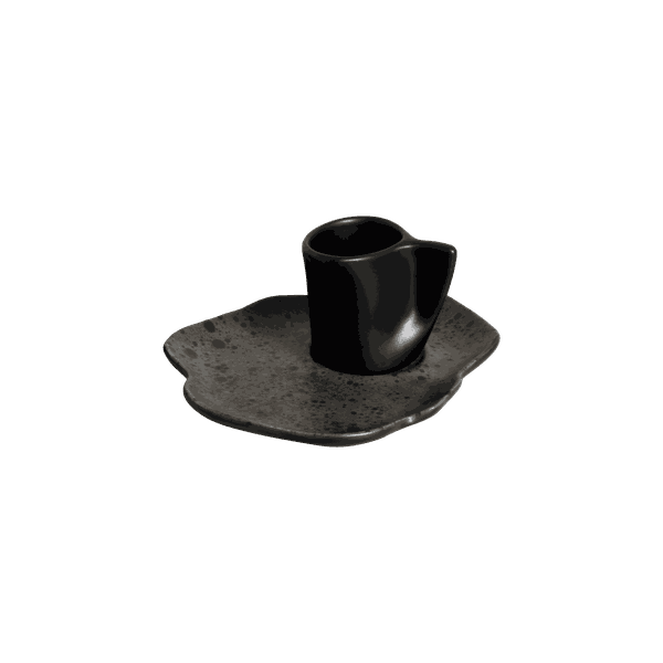 Conjunto 6 Xicaras Cafe C/ 6 Pires Organico Onix Digital
