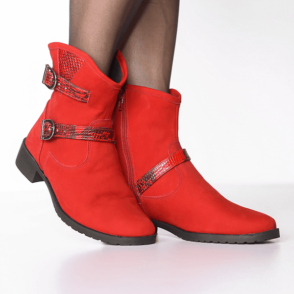 Bota Feminina Nobuck Vermelho