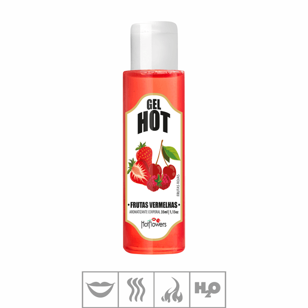*PROMO - Gel Comestível Hot Flowers Hot 35ml Validade 03/25 (ST571) - Frutas Vermelhas