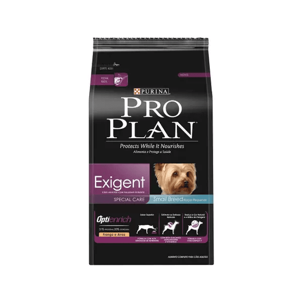 Pro Plan Exigentes Frango e Arroz Para Cães Adultos Raças Pequenas 1kg