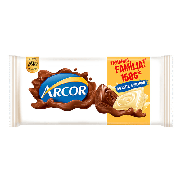 Chocolate Arcor Ao Leite e Branco 150g