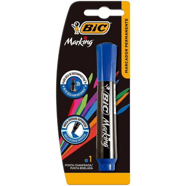 Marcador Permanente Bic Recarregável Azul