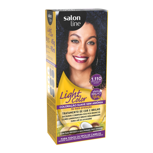 Coloração Suave Salon Line Light Color 1.110 Preto Azulado Intenso