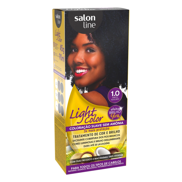 Coloração Suave Salon Line Light Color 1.0 Preto Azulado