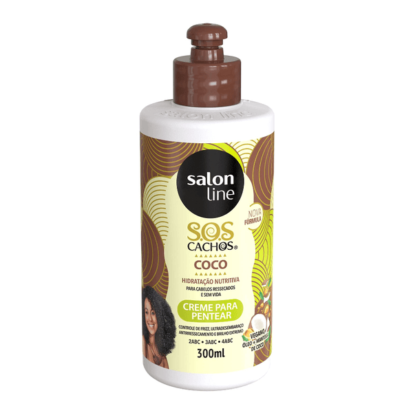 Creme Para Pentear Salon Line Sos Cachos Coco Tratamento Profundo 300ml