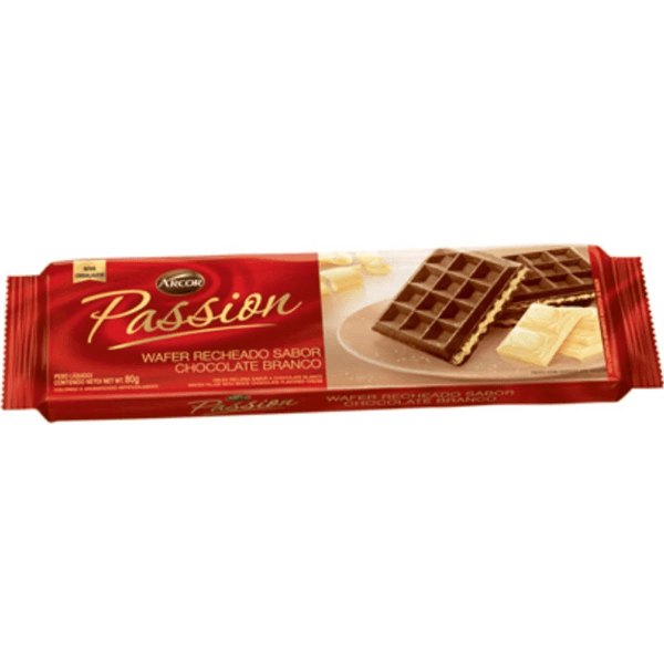 Biscoito Passion Wafer Recheado Chocolate Branco 80g