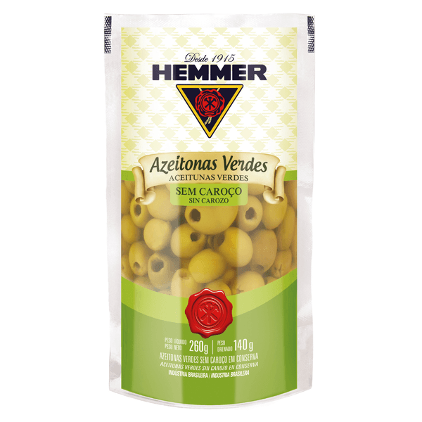 Azeitonas Verdes Sem Caroço Hemmer Sachê 140g