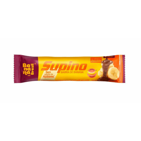 Barra de Banana Sem Açúcar com Cobertura de Chocolate Supino 24g
