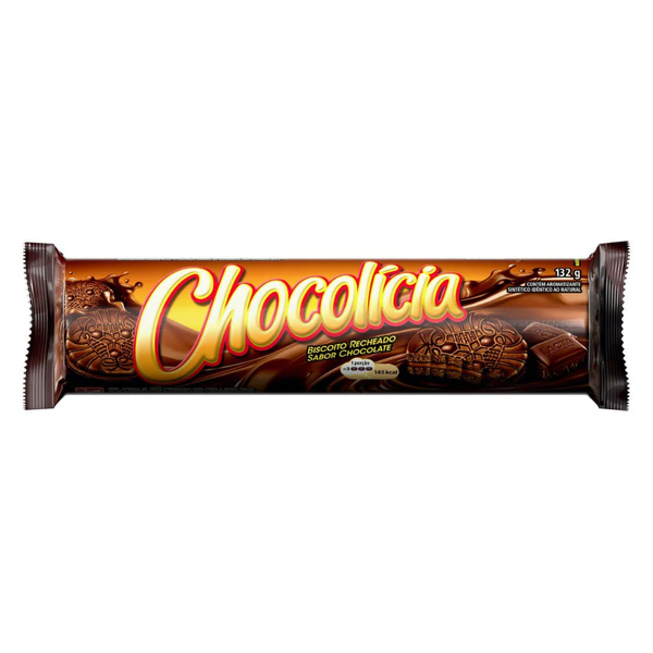 Biscoito Recheado Chocolate Chocolícia 132g