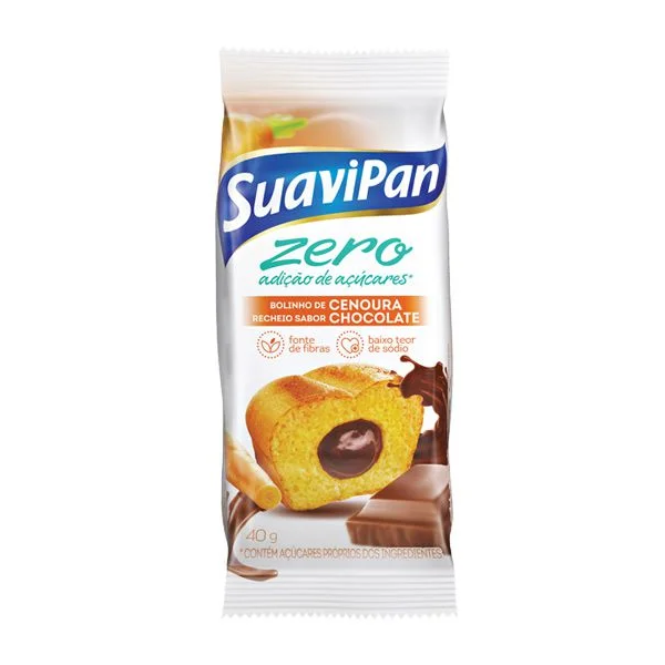 Bolo Cenoura com Chocolate Zero Açúcar 40g