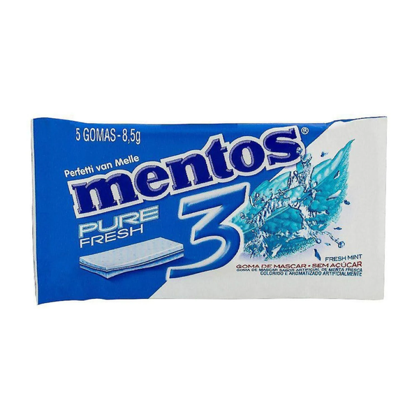 Chiclete Mentos 3 Camadas Menta Azul 8,5g