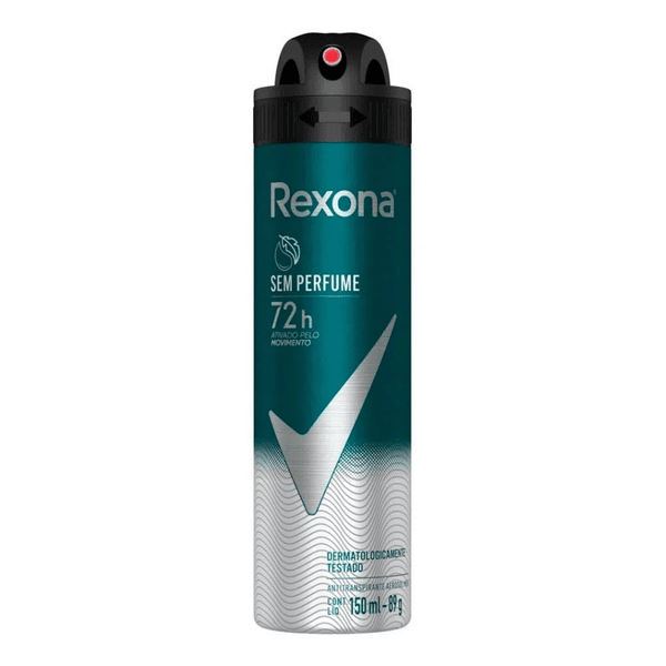 Desodorante Antitranspirante Aerosol Rexona Masculino Sem Perfume150ml