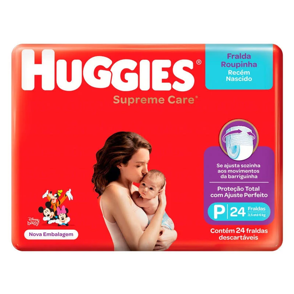 Fralda Huggies Roupinha Supreme Care Com Xtra-flex p - 24 Unidades