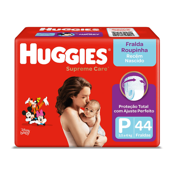 Fralda Huggies Roupinha Supreme Care Com Xtra-flex p - 44 Unidades