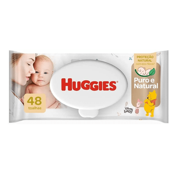 Lenços Umedecidos Huggies Puro e Natural - 48 Unidades