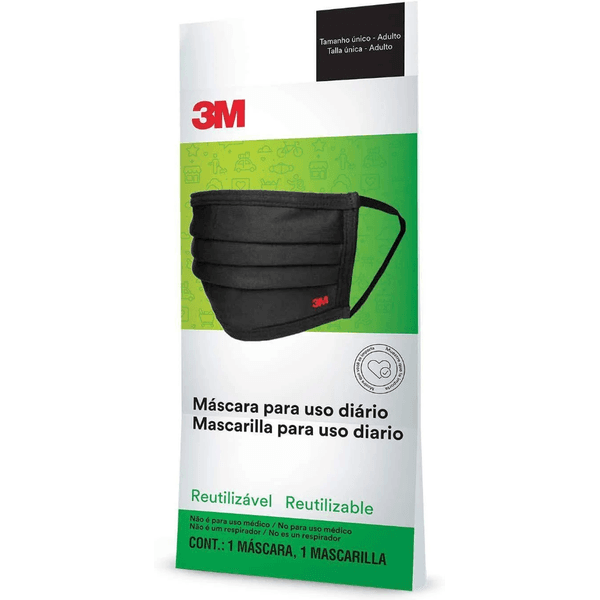Máscara Tecido Reutilizável 3m Preta