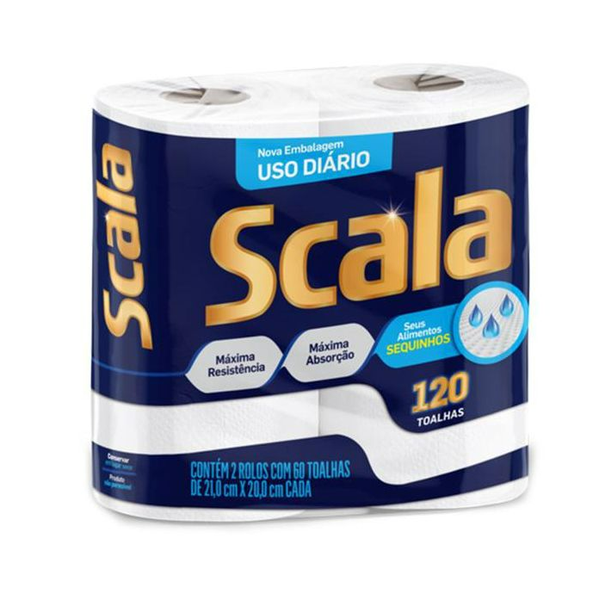 Papel Toalha Scala Plus - 2 Rolos com 60 folhas