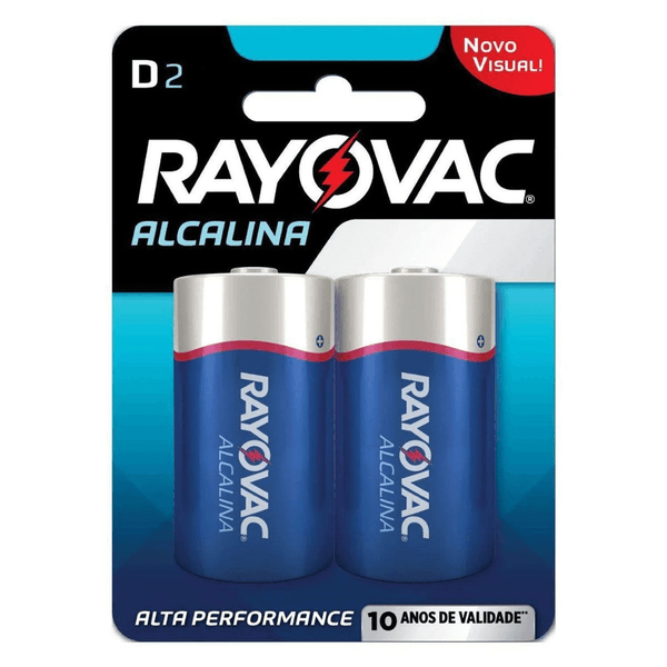 Pilha Rayovac Alcalina Grande d - 2 Unidades